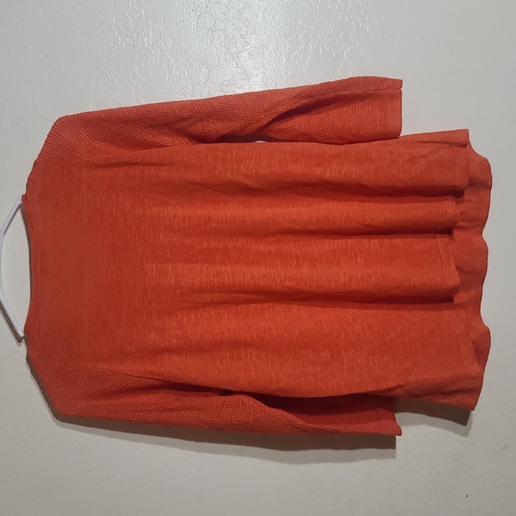 NWT J. Jill Zinnia Cut out Sleeves Long Sleeve Orange Linen Top sz M - Picture 8 of 8